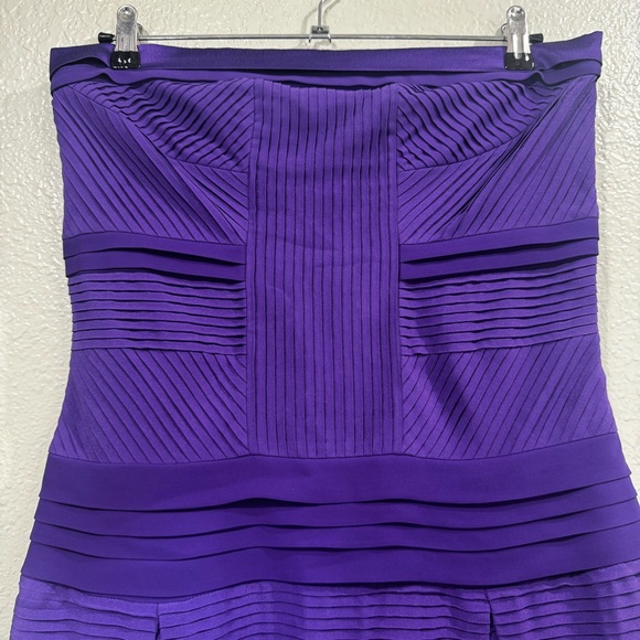 New Diane Von Furstenberg Purple Silk Mini Strapless Dress Size 12 - Picture 4 of 14